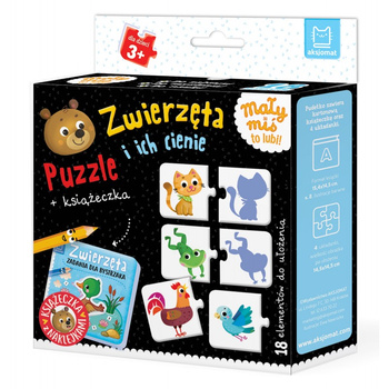 Z890300 Zwierzęta i ich cienie. Puzzle + książeczka. Mały miś to lubi! 3+