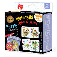 Z890266 Historyjki najpierw-potem. Puzzle + książeczka. Mały miś to lubi! 3+